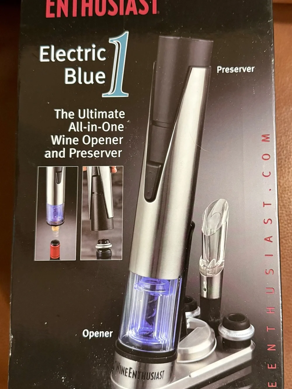 Electric Blue All-in-One Wine Opener & Preserver